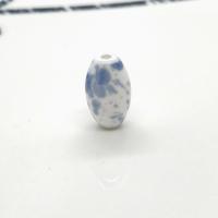 Kunstdruck Porzellan Perlen, Eimer, glaciert, DIY, weiß, 8x16mm, ca. 100PCs/Tasche, verkauft von Tasche