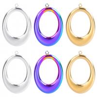 Stainless Steel Jewelry Charm, 304 Stainless Steel, Oval, Vacuum Ion Plating, vintage & Unisex & hollow 