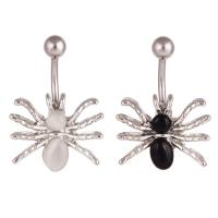 Belly Ring Jewelry, 316L Stainless Steel, with Resin, Spider, fashion jewelry & Unisex 15mm 