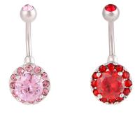 Belly Ring Jewelry, 316L Stainless Steel, Unisex & with rhinestone 11mm 