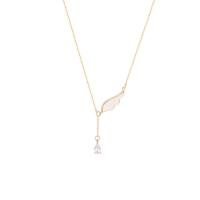 Brass Necklace, with Plank, with 2.75 inch extender chain, gold color plated, micro pave cubic zirconia & for woman Approx 16.53 Inch 