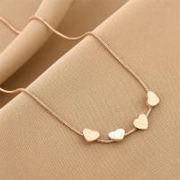 Titanium Steel Necklace, with 1.97inch extender chain, Vacuum Ion Plating, fashion jewelry & for woman, rose gold color Approx 17.72 Inch 