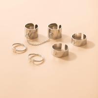 Zinc Alloy Ring Set, silver color plated, Adjustable & for woman & hollow, silver color, Approx 