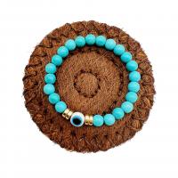 Turquoise Bracelets, Natural Turquoise, with Lava, plated, fashion jewelry 8mm cm 