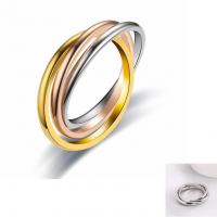 Couple Finger Rings, 201 Stainless Steel, three layers & Unisex 6mm 