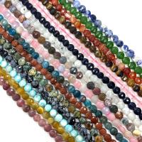 Perles de pierre gemme mixte, Plat rond, DIY & différents matériaux pour le choix & facettes, plus de couleurs à choisir, 6mm Environ 14.96 pouce, Vendu par brin