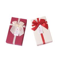 Jewelry Gift Box, Paper, Rectangle, with ribbon bowknot decoration 