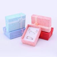 Jewelry Gift Box, Paper, with Sponge, Rectangle, hardwearing & dustproof & with ribbon bowknot decoration 