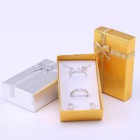 Jewelry Gift Box, Paper, with Sponge, Rectangle, hardwearing & dustproof & with ribbon bowknot decoration 
