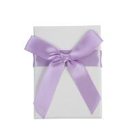 Jewelry Gift Box, Paper, with Sponge, Square, hardwearing & dustproof & with ribbon bowknot decoration, white 