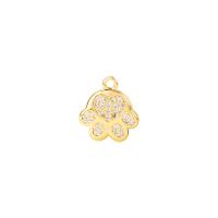Cubic Zirconia Micro Pave Brass Pendant, Claw, gold color plated, micro pave cubic zirconia 