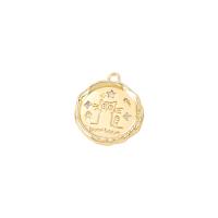 Cubic Zirconia Micro Pave Brass Pendant, gold color plated, micro pave cubic zirconia 