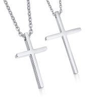 Couple Stainless Steel Necklace, 304 Stainless Steel, with 2.17inch,1.97inch extender chain, Cross, fashion jewelry & Unisex original color, 42*24mm,30*14mm Approx 16.93 Inch, Approx 20.08 Inch 