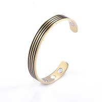 Stainless Steel Cuff Bangle, 304 Stainless Steel, Vacuum Ion Plating, Unisex 61mm, 10mm 