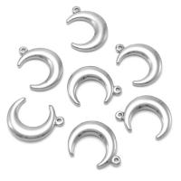 Stainless Steel Pendants, 304 Stainless Steel, Moon, machine polished, DIY, original color 