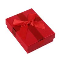 Jewelry Gift Box, Paper, with Sponge, Square, dustproof & with ribbon bowknot decoration 