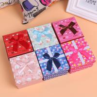 Jewelry Gift Box, Paper, Square, 6 pieces & dustproof, mixed colors 