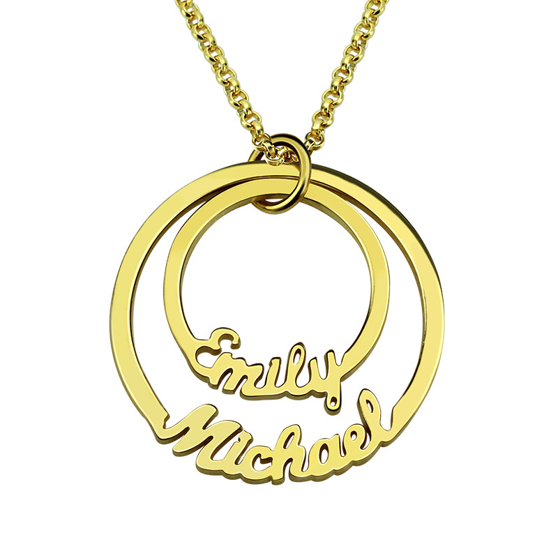 Sterling Silver Jewelry Necklace, 925 Sterling Silver, with 1.97inch extender chain, 18K gold plated, Each custom text must be less than 10 letters & fashion jewelry & Unisex, more colors for choice, Length:Approx 17.72 Inch, Sold By PC