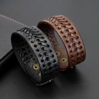 PU Leather Bracelet, with Zinc Alloy, antique gold color plated, fashion jewelry & for man .5 cm 