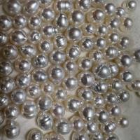 Button Cultured Freshwater Pearl Beads, DIY, white, 9-11mm 