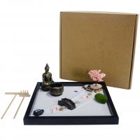 Middle Density Fibreboard Zen Sandbox Ornament, half handmade, for home and office 
