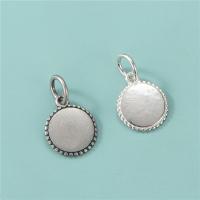 Sterling Silver Pendants, 925 Sterling Silver, Flat Round, DIY 10.5mm Approx 4mm 