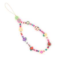Polymer Clay Mobile Phone Lanyard, handmade, mixed pattern & for woman Approx 9.84 Inch 