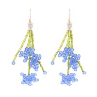 Glass Zinc Alloy Earring, with Glass Beads, fashion jewelry & for woman 