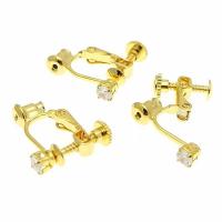 Stainless Steel Clip On Earring Finding, 304 Stainless Steel, Galvanic plating, fashion jewelry & DIY, golden 