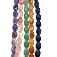 Gemischte Edelstein Perlen, Naturstein, oval, DIY & verschiedenen Materialien für die Wahl & facettierte, keine, 10x14x6mm, ca. 15PCs/Strang, verkauft von Strang