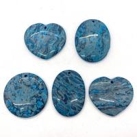 Agate Pendant, Unisex, blue, 35x45- 