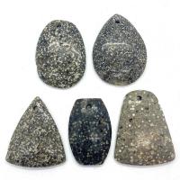 Pendentifs en pierre zèbre, Dalmate, unisexe, couleurs mélangées, 35x45- Vendu par sac