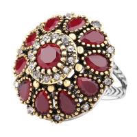Rhinestone Zinc Alloy Finger Ring, with Resin Rhinestone, plated, fashion jewelry & for woman & with rhinestone 26mm 