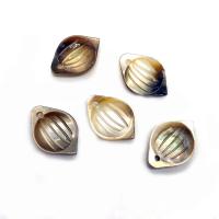 Natural Seashell Pendant, Leaf, Carved & Unisex 