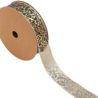 Polyester Ribbon, Gift box package & gold accent 30mm 