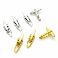 Stainless Steel Cufflink, 304 Stainless Steel, with Brass, Vacuum Ion Plating, DIY 