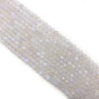 Natürliche Weiße Achat Perlen, Weißer Achat, Star Cut Faceted & DIY & verschiedene Größen vorhanden, weiß, Länge:ca. 38 cm, verkauft von Strang