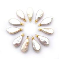 Freshwater Pearl Pendants, Teardrop, polished, Unisex, white 