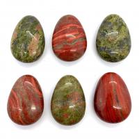 Gemischte Edelstein Perlen, Unakite, mit Roter Jaspis, Tropfen, DIY & kein Loch, keine, 27x38mm, verkauft von PC