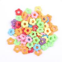 Fashion Plastic Beads, Flower, injection moulding, DIY, mixed colors Approx 6mm,1.7mm 
