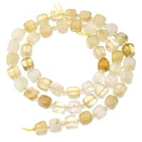 Natural Citrine Beads, with Seedbead, Square, DIY, yellow, Grade AA Approx 15.8 Inch 