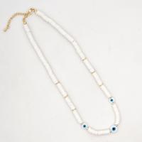 Fimo Schmuck Halskette, Polymer Ton, mit Acryl, flache Runde, unisex, keine, Länge:ca. 38 cm, verkauft von PC