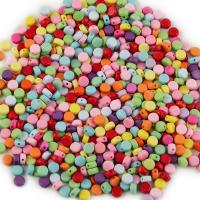 Solide Acryl Perlen, flache Runde, DIY & Volltonfarbe, keine, 7x3mm, Bohrung:ca. 1.5mm, 100PCs/Tasche, verkauft von Tasche