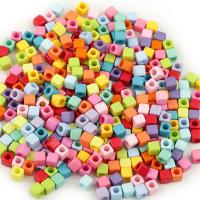 Solide Acryl Perlen, Quadrat, DIY, keine, 7x7x7mm, Bohrung:ca. 4mm, 100PCs/Tasche, verkauft von Tasche