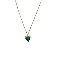Малахит бисера ожерелье, Латунь, с малахит, плакирован золотом, Женский, зеленый, 21mm, длина:Приблизительно 53u201457 см, продается PC