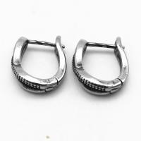 Stainless Steel Huggie Hoop Earring, 316 Stainless Steel, vintage & Unisex & blacken 
