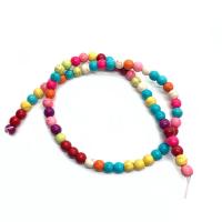 Synthetische Türkis Perlen, rund, DIY & verschiedene Größen vorhanden, gemischte Farben, Länge:ca. 14.96 ZollInch, verkauft von Strang