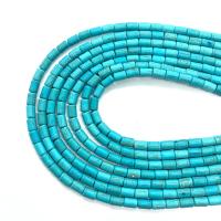 Synthetische Türkis Perlen, Zylinder, DIY & verschiedene Größen vorhanden, blau, Länge:ca. 14.96 ZollInch, verkauft von Strang