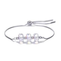 Austrian Crystal Bracelets, 925 Sterling Silver, with Austrian Crystal, platinum plated, for woman, 230mm 