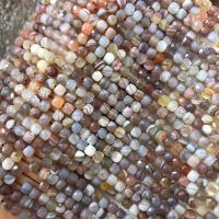 Natürliche Botswana Achat Perlen, Quadrat, poliert, DIY & facettierte, gemischte Farben, 4-4.5mm, Länge:ca. 38 cm, verkauft von Strang